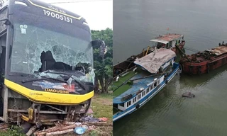 Tàu Vịnh Xanh sau khi được trục vớt về cảng.