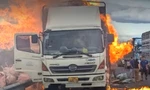 Xe tải bốc cháy đỏ rực trên cao tốc Phan Thiết – Dầu Giây 