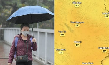 Không khí lạnh tăng cường gây mưa ở Hà Nội, nhiệt độ thay đổi thế nào?