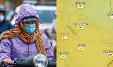 Không khí lạnh tăng cường khiến buổi sáng ở Hà Nội có mức rét đậm 