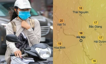 Không khí lạnh tăng cường khiến Hà Nội giảm nhiệt