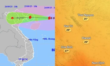 Nhiệt độ Hà Nội giảm mạnh, dự báo mưa do ảnh hưởng bão Ragasa