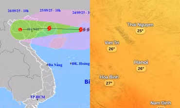 Nhiệt độ Hà Nội giảm mạnh, dự báo mưa do ảnh hưởng bão Ragasa