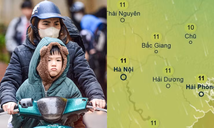 Đợt không khí lạnh mạnh sắp về khiến Hà Nội vừa mưa vừa rét