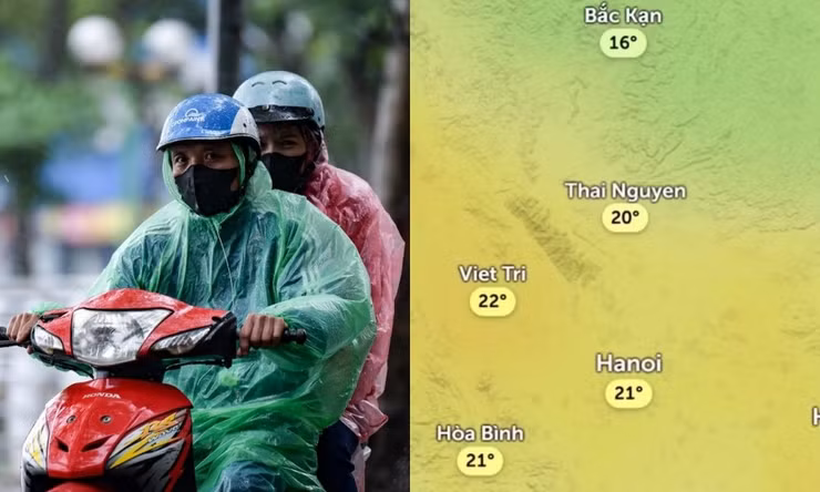 Dự báo Hà Nội vừa mưa vừa lạnh trong sáng 29/4, nhiệt độ chỉ 22 độ C