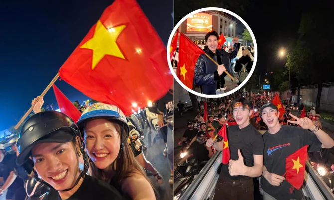 Sao Việt mừng U22 Việt Nam vô địch SEA Games 33: Pháp Kiều "đi bão" với "bạn gái" 