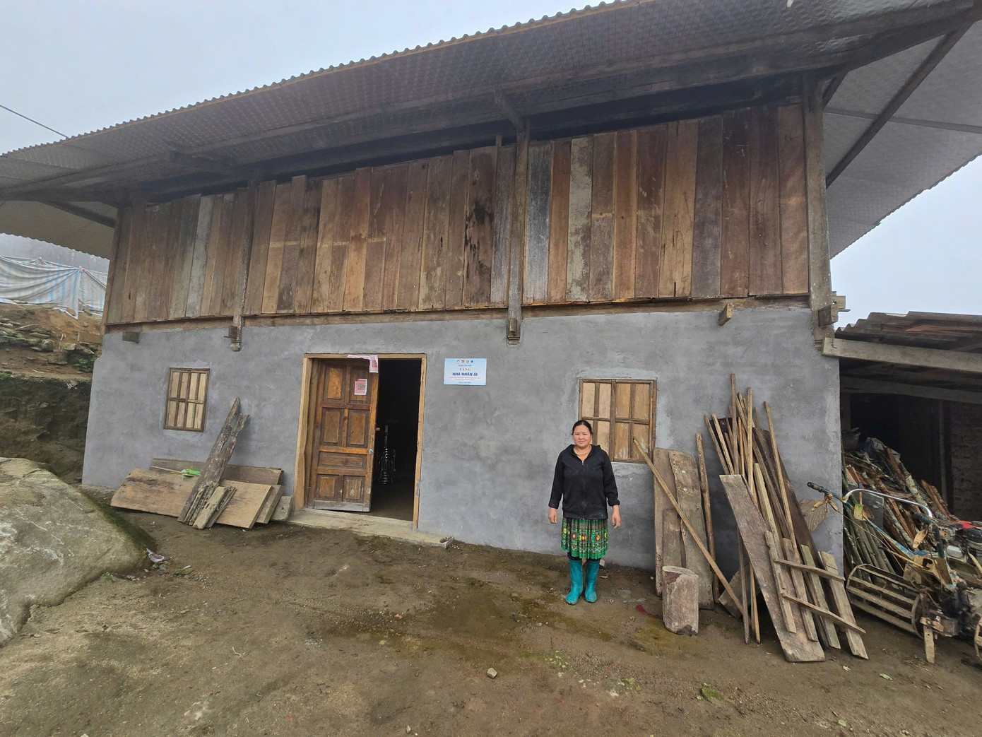 Căn nhà mới của vợ chồng anh Lý A Phải và vợ Sùng Thị Á.