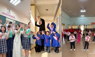 Thầy cô cùng học sinh siêu cấp đáng yêu với trend “Vạn sự như ý” mùa Tết 2026