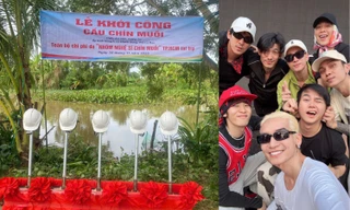 Nhà Chín Muồi khởi công cây cầu tặng bà con miền Tây, Bát Con được dịp "sĩ"