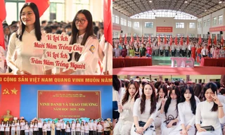 Những khoảnh khắc đẹp trong ngày khai giảng tại các trường THPT ở miền Bắc 