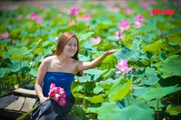 Hồ sen và cánh đồng hoa hướng dương nở rộ &#39;hút&#39; giới trẻ đến &#39;sống ảo&#39;