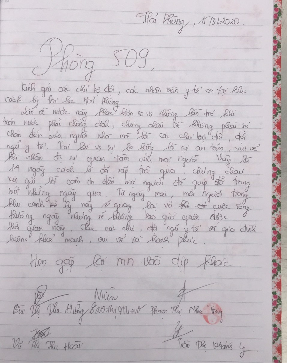 Cảm động những bức thư gửi từ khu cách ly: Cảm ơn chú bộ đội! ảnh 9