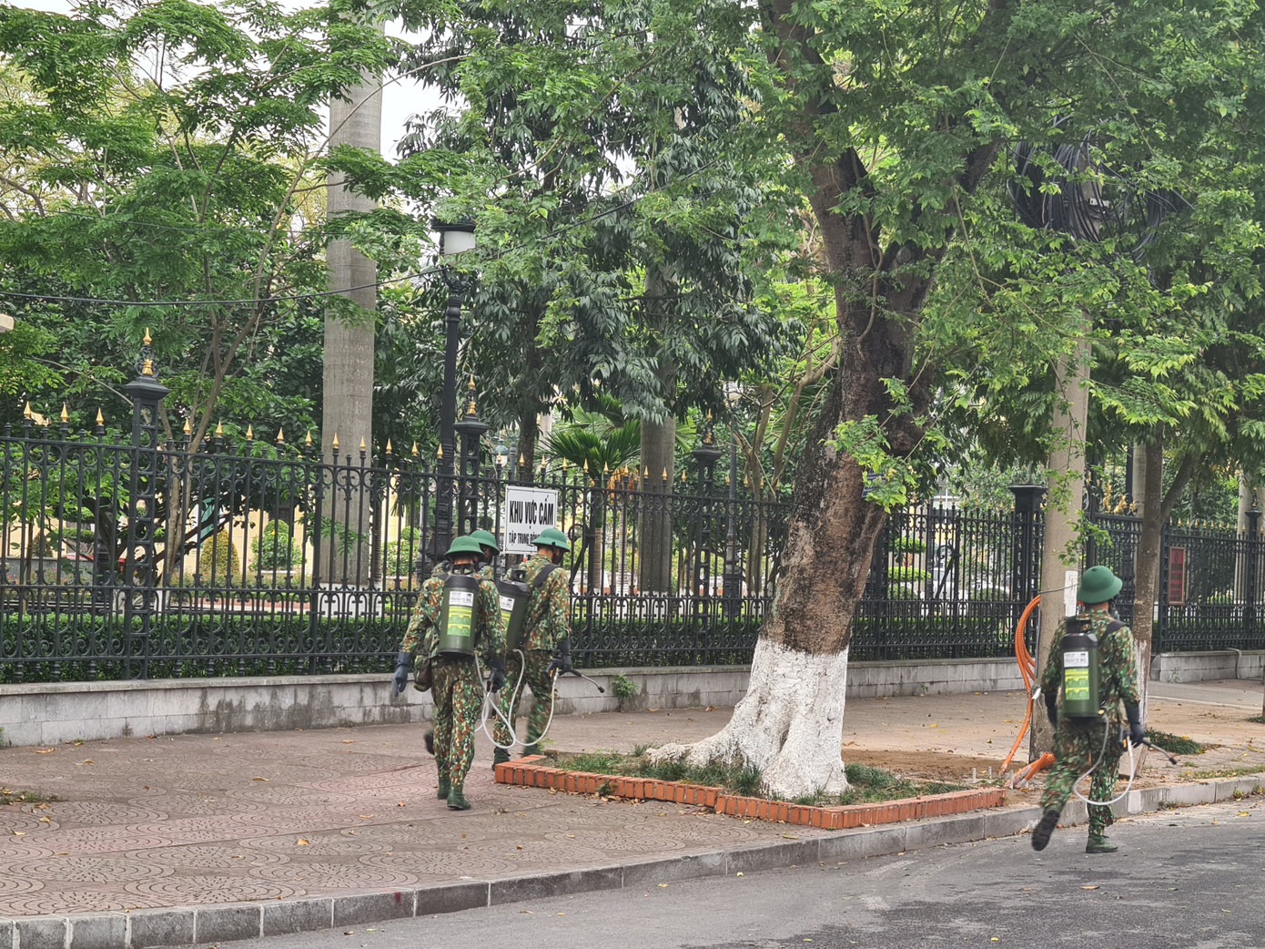 Quân đội phun khử trùng đường phố Hải Phòng ảnh 2