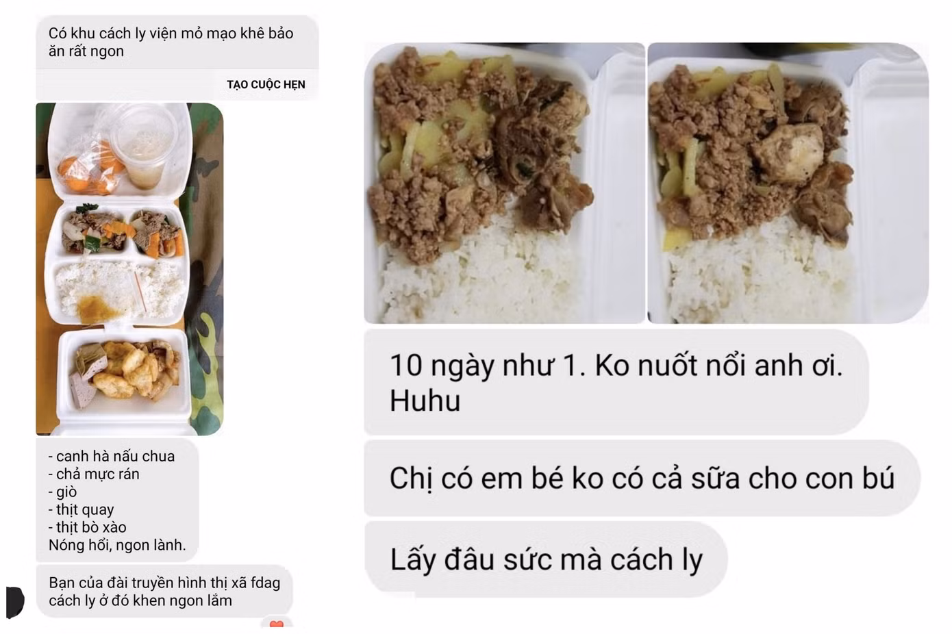 Vụ 'cắt xén' bữa ăn ở Quảng Ninh: Những tin nhắn từ khu cách ly ảnh 1