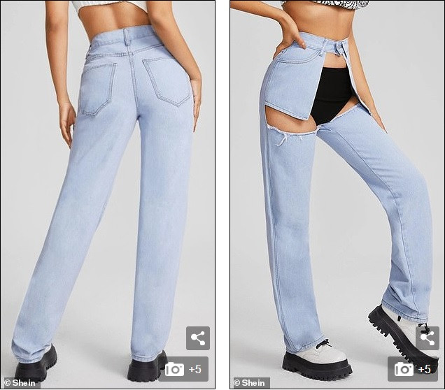 Mẫu quần jean ‘mặc như không’, lộ nội y gây choáng ảnh 2