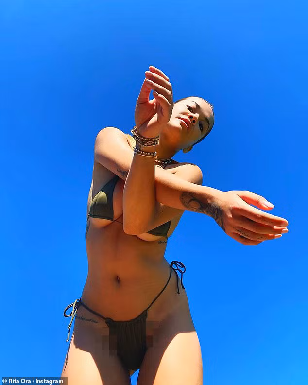 Rita Ora mặc bikini thả dáng khó đỡ khi tắm nắng ở vườn nhà ảnh 2
