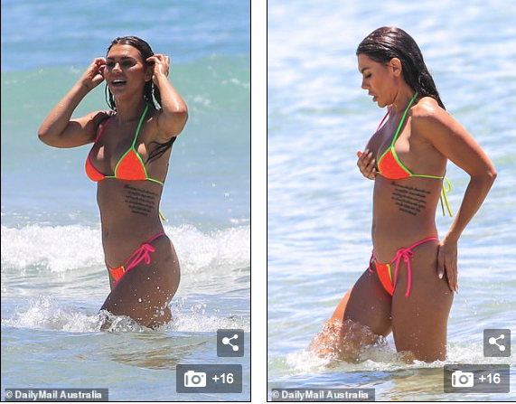 Kiki Morris nóng bỏng với bikini, vui đùa tình tứ bạn trai ở biển ảnh 1