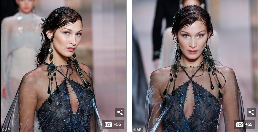 Siêu mẫu đắt giá Bella Hadid mặc xuyên thấu trình diễn thời trang ảnh 1