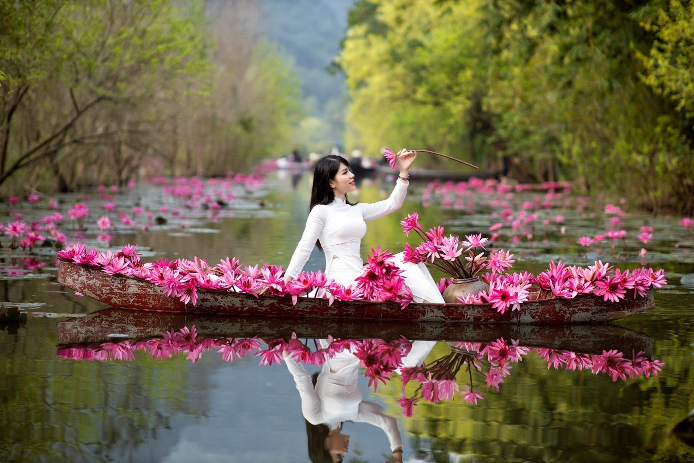 Nàng thơ 9X ‘gieo thương nhớ’ với nét đẹp dịu dàng bên hoa súng ảnh 9