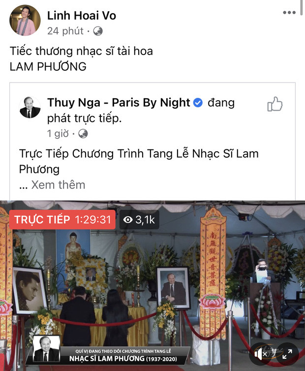 Tang lễ nhạc sĩ Lam Phương tại Mỹ: Bà xã Chí Tài, Hoài Linh và dàn sao gửi lời tiễn biệt ảnh 3