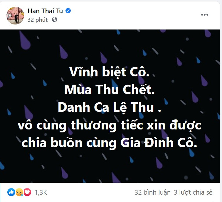 Nghệ sĩ Việt nghẹn ngào vĩnh biệt danh ca Lệ Thu: 'Mùa Thu đã tắt! ảnh 2
