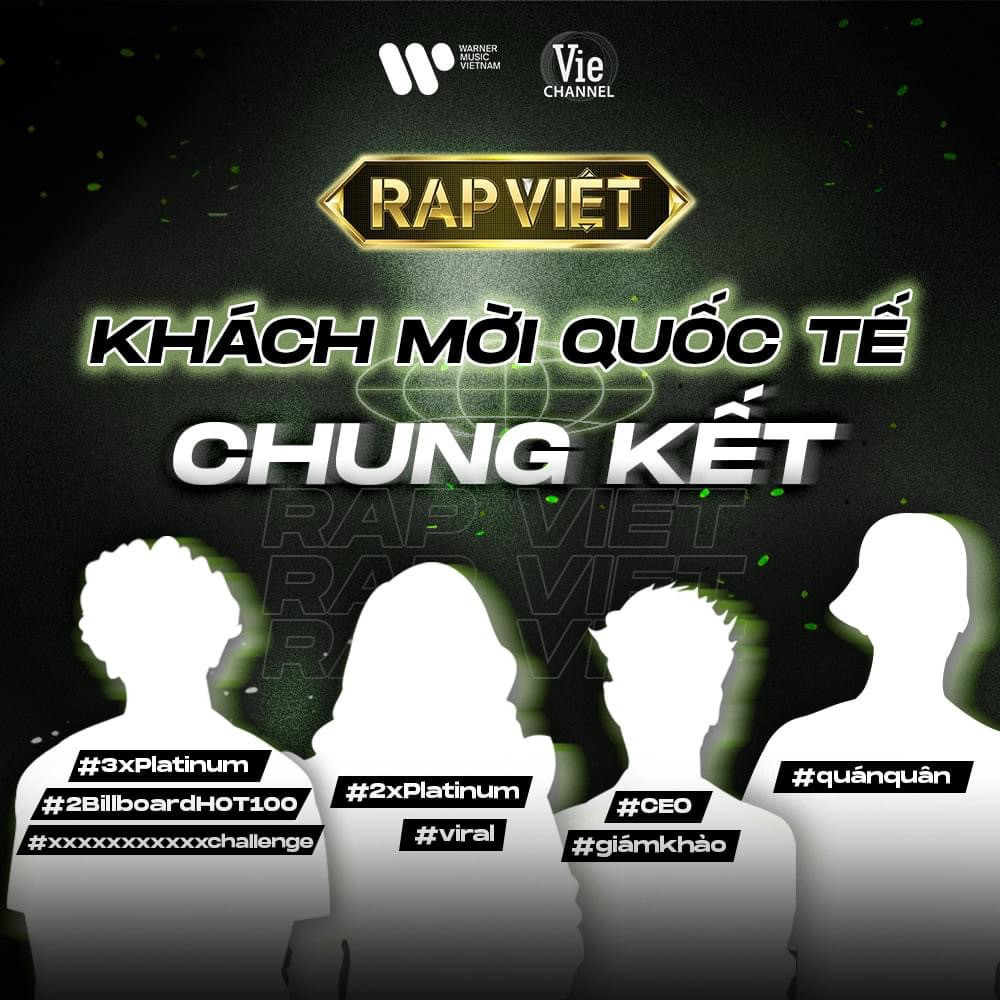 Tấm poster "úp mở" 4 vị khách mời quốc tế khiến người hâm mộ "đứng ngồi không yên". Chung kết Rap Việt: Xôn xao dàn sao quốc tế làm khách mời, MIN úp mở sẽ “on stage” ảnh 2