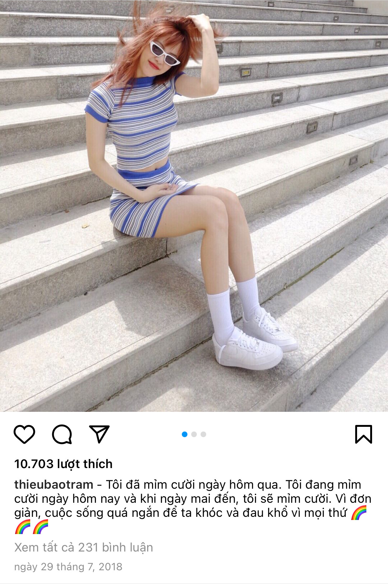 Bài viết cũ nhất trên Instagram của Thiều Bảo Trâm là ngày 29/7/2018 Chỉ sau một ngày, cụm từ “trà xanh” bỗng thành trend trên status của sao Việt ảnh 1