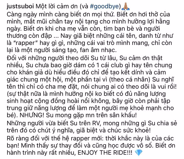 Suboi chia tay Rap Việt, từ bỏ danh xưng rapper sau loạt ồn ào hậu 2 show Rap đình đám? ảnh 4