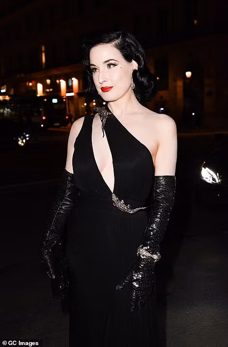 Mặc xẻ ngực táo bạo, vũ nữ thoát y Dita Von Teese gợi cảm ngất ngây ảnh 7