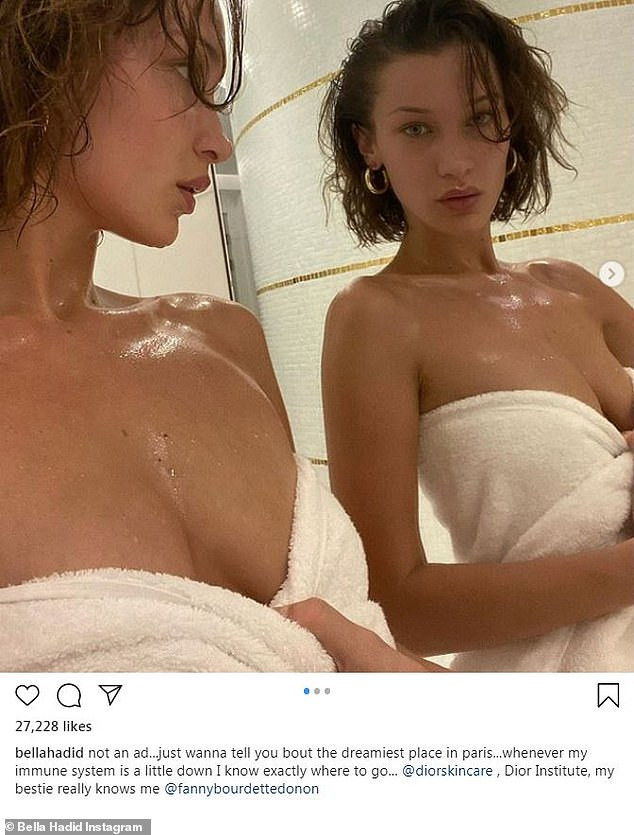 Bella Hadid tung ảnh bán nude trên giường hút triệu like ảnh 2