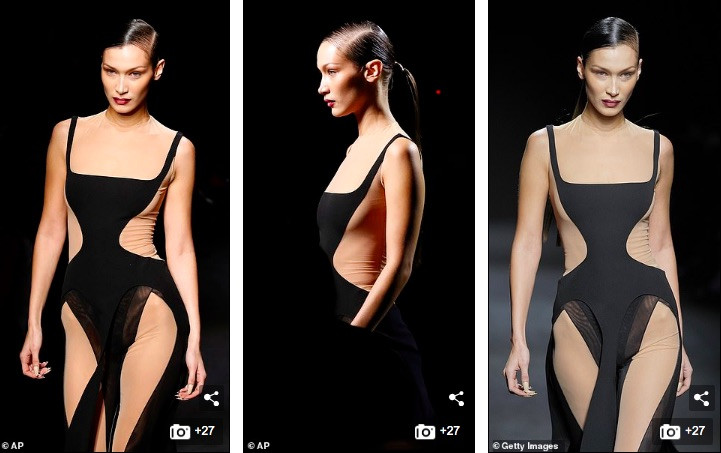 Không nội y catwalk, Bella Hadid khoe đường cong tuyệt mỹ 'thôi miên' người nhìn ảnh 1