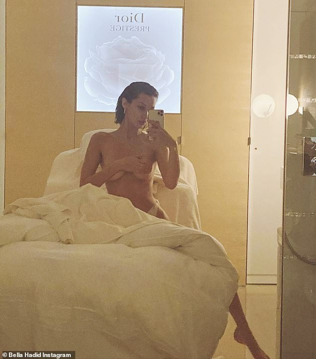 Bella Hadid tung ảnh bán nude trên giường hút triệu like ảnh 1