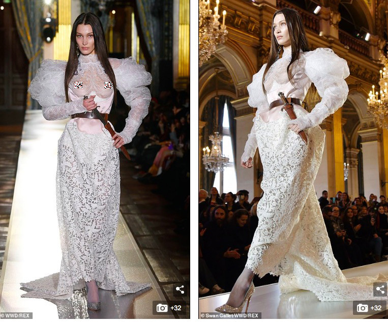 Bella Hadid táo bạo khoe ngực trần, lộ cả điểm nhạy cảm trên sàn diễn ảnh 1