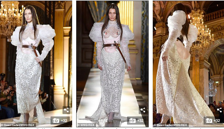 Bella Hadid táo bạo khoe ngực trần, lộ cả điểm nhạy cảm trên sàn diễn ảnh 2