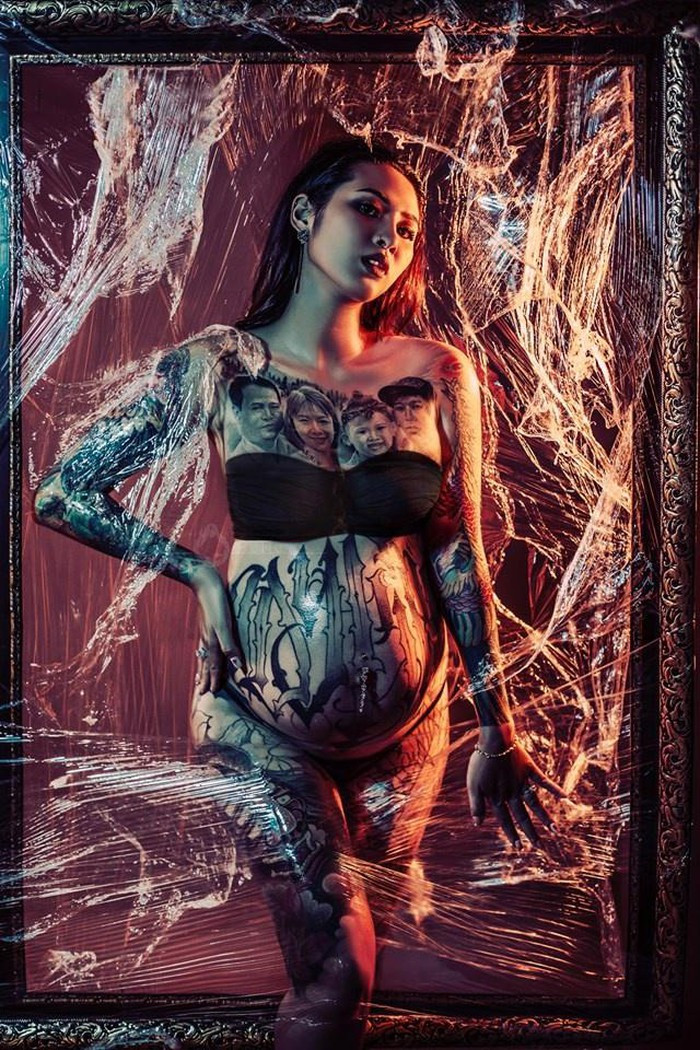 Cô gái Vĩnh Phúc xăm hình cả gia đình lên ngực gây tranh cãi ảnh 2