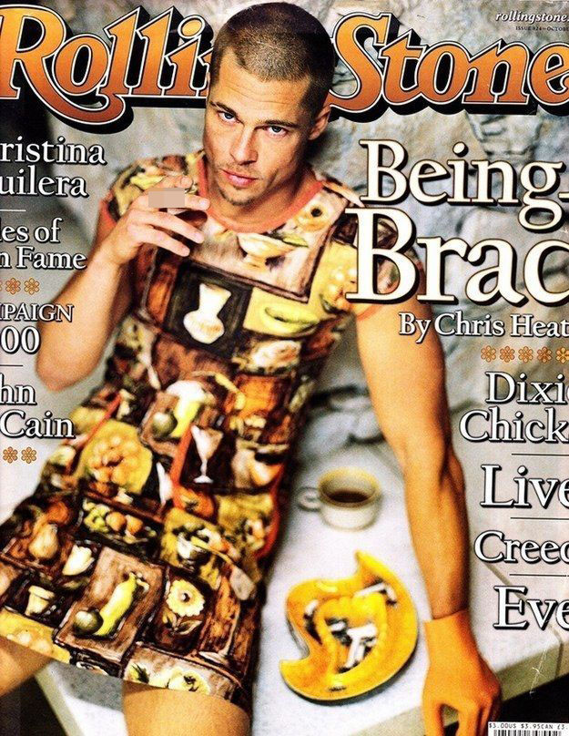 ‘Giật mình’ loạt ảnh đeo khuyên, mặc váy ngắn khoe cơ bắp của Brad Pitt ảnh 1