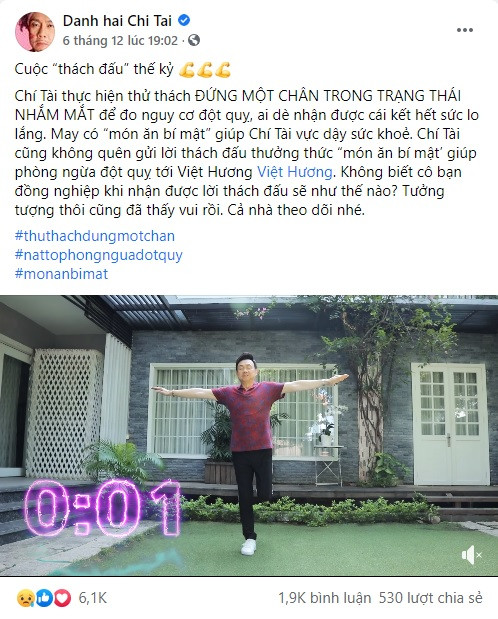 Bài đăng cuối cùng như điềm báo của Chí Tài là về thử thách đo nguy cơ đột quỵ ảnh 1