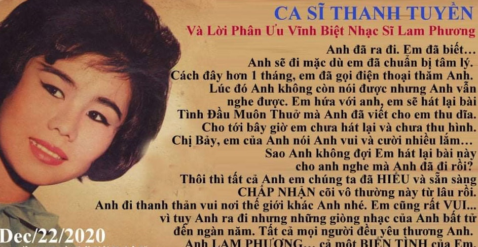 Lễ cầu siêu nhạc sỹ Lam Phương sẽ được tổ chức tại TPHCM ảnh 2