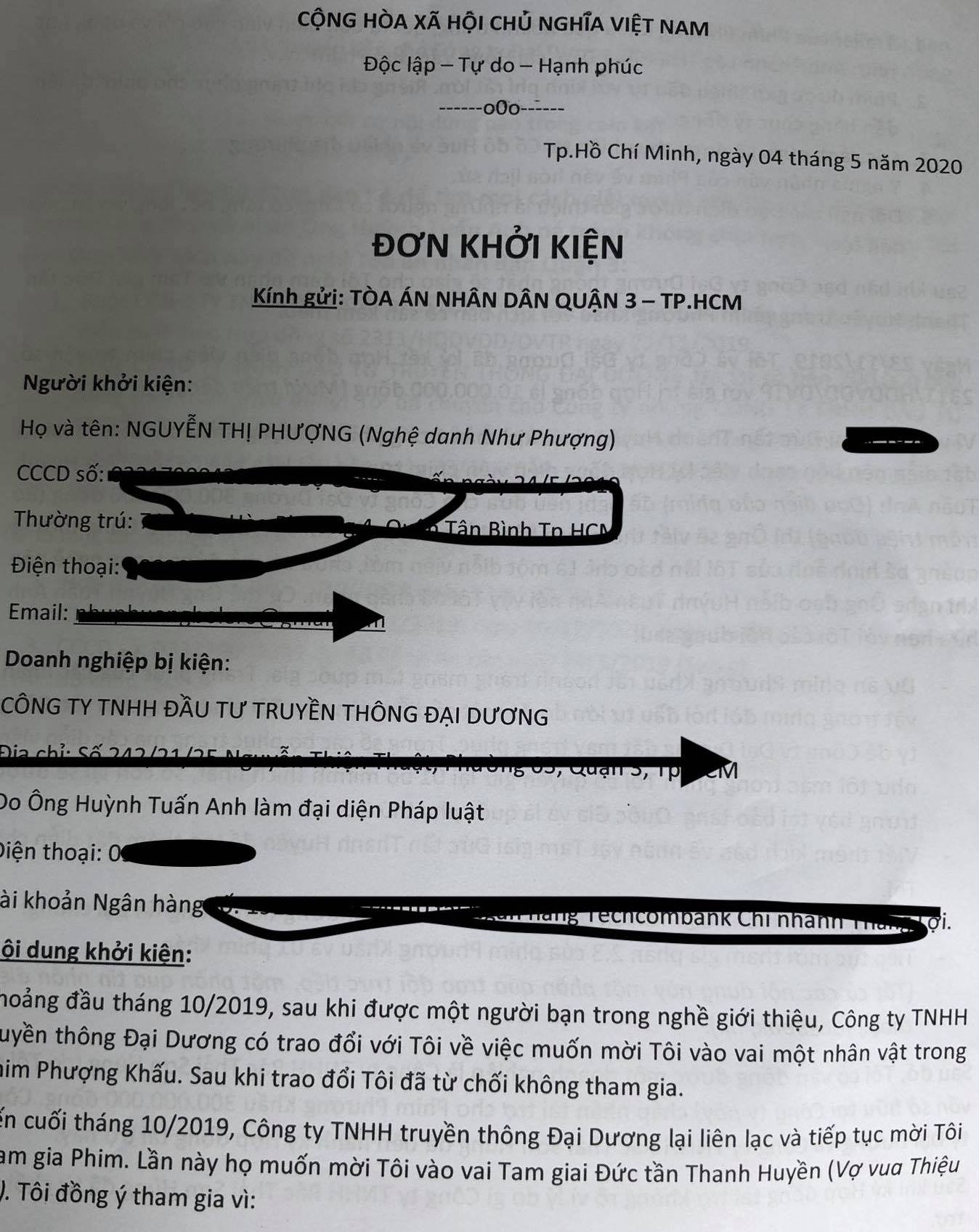 Vì sao diễn viên Như Phượng khởi kiện ê kíp làm phim 'Phượng Khấu' ảnh 3