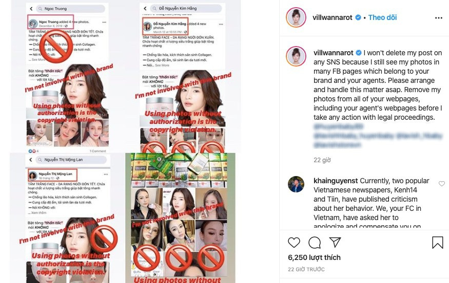 Mỹ nhân sang chảnh Huyền Baby bị diễn viên Thái Lan tố cáo dùng hình ảnh trái phép ảnh 2