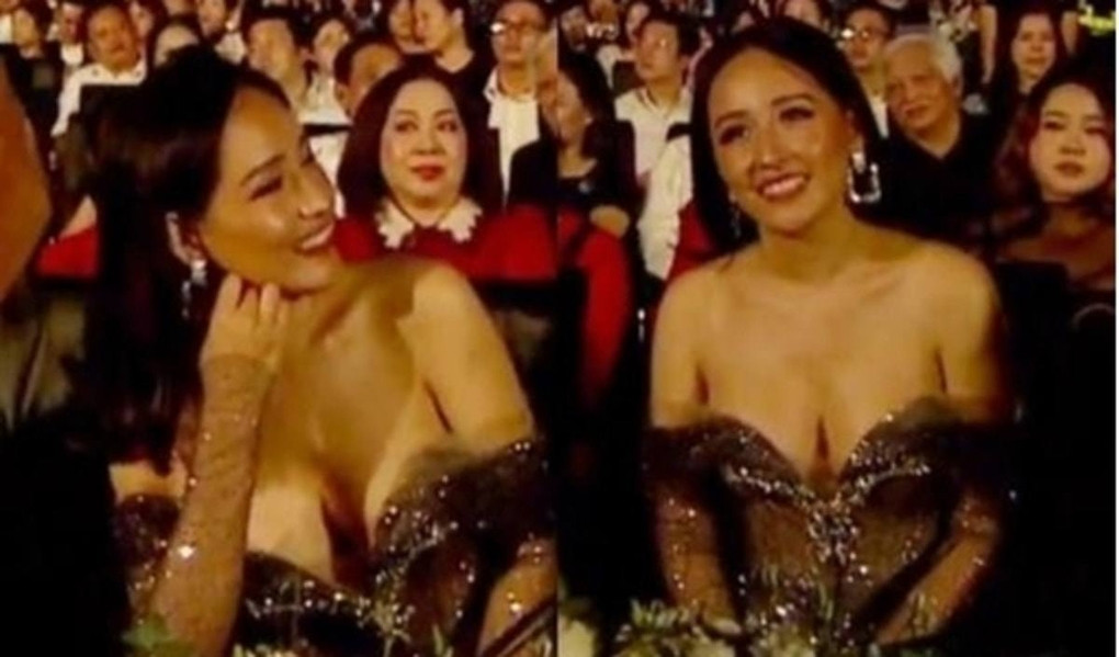 Đỏ mặt với những bộ đầm cổ sâu khoét rộng khoe ngực hết cỡ của Mai Phương Thúy ảnh 2