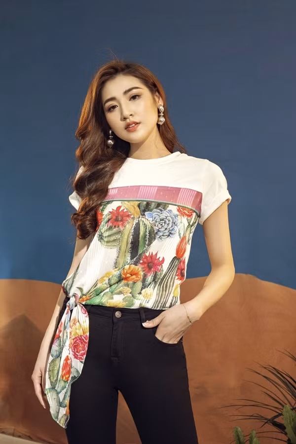 Á hậu Tú Anh đón đầu xu hướng với họa tiết hoa xương rồng cho mùa Hè ảnh 10