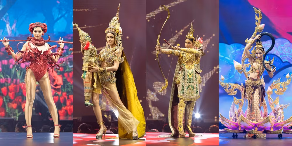 Khán giả giật mình trước trang phục dân tộc ngực trần khổng lồ ở Hoa hậu Hoàn vũ Thái Lan ảnh 8