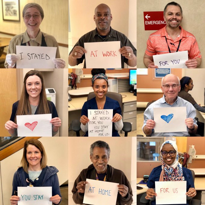 Thông điệp 'Chúng tôi đi làm vì bạn, bạn ở nhà vì chúng tôi' gây xúc động toàn cầu ảnh 9