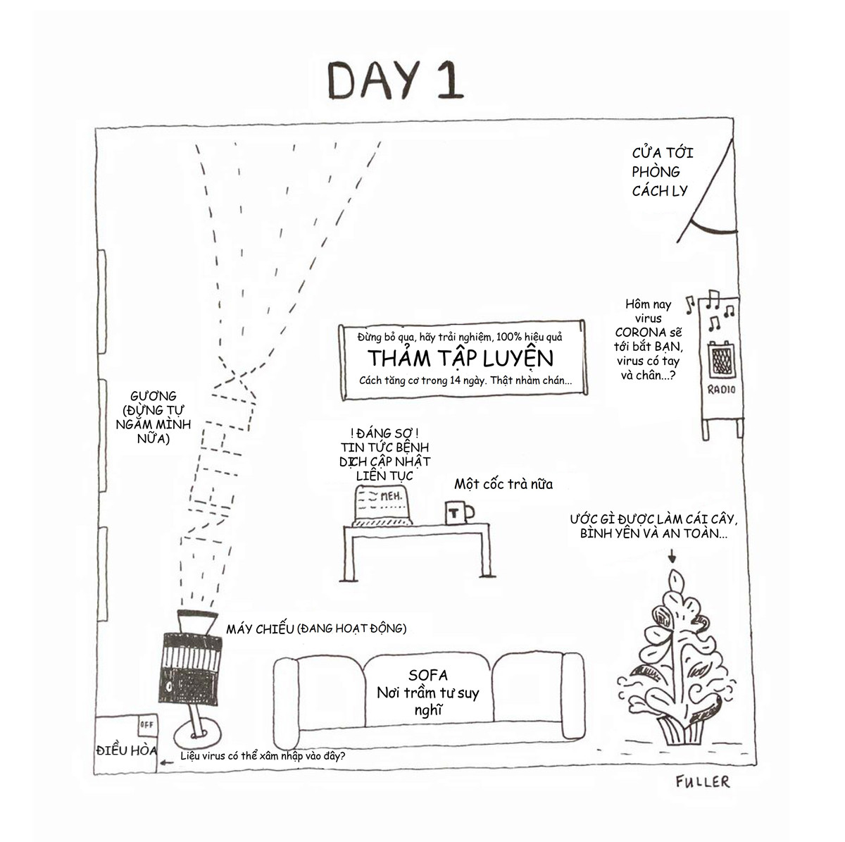 Sửng sốt với bộ tranh 14 ngày tự cách ly tại Bắc Kinh của họa sĩ người Anh ảnh 2