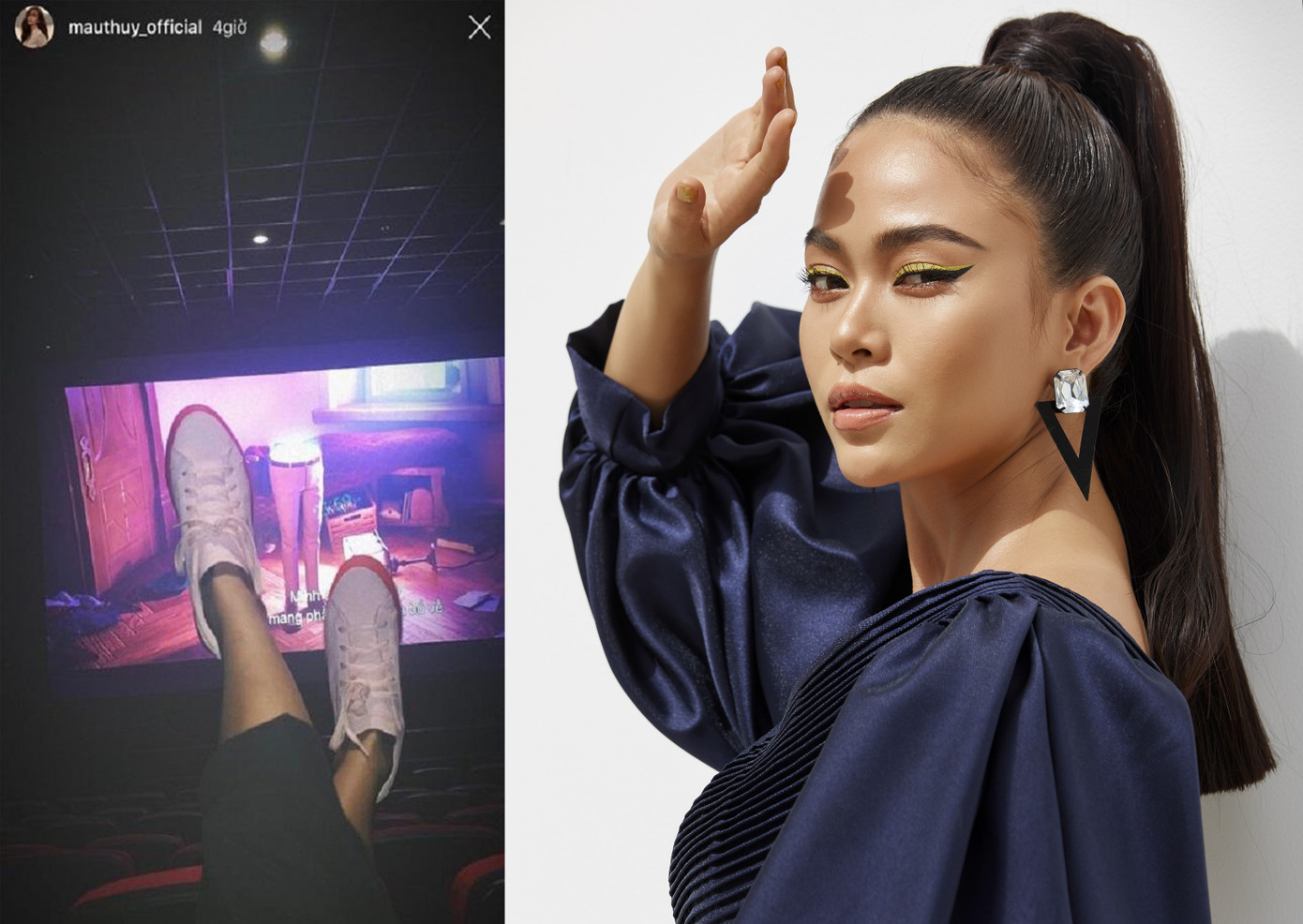 Showbiz 10/2: Mâu Thủy bị chỉ trích vì gác chân lên ghế trong rạp chiếu phim ảnh 1