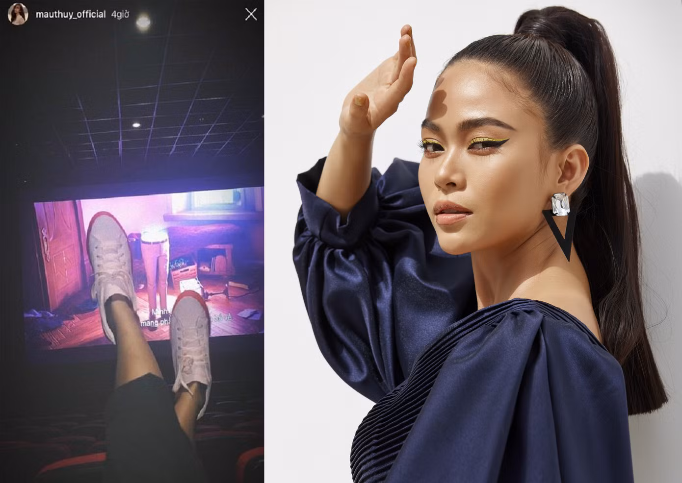 Showbiz 10/2: Mâu Thủy bị chỉ trích vì gác chân lên ghế trong rạp chiếu phim ảnh 1