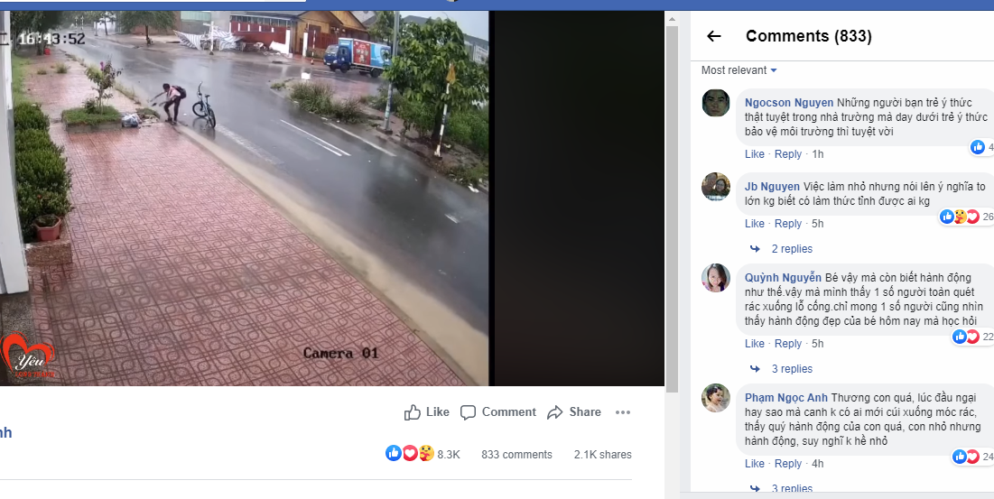 Khơi thông miệng cống trong mưa, cậu học trò lớp 6 khiến cộng đồng mạng hết lời ngợi khen ảnh 2