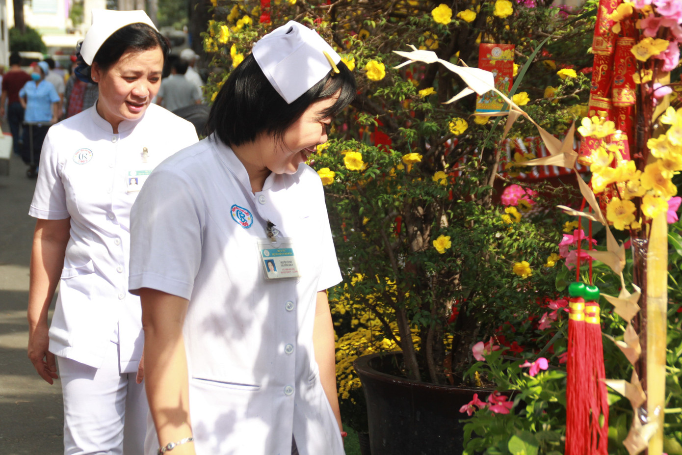 Đẹp mắt đường hoa xuân do các y, bác sỹ dày công chuẩn bị ảnh 26