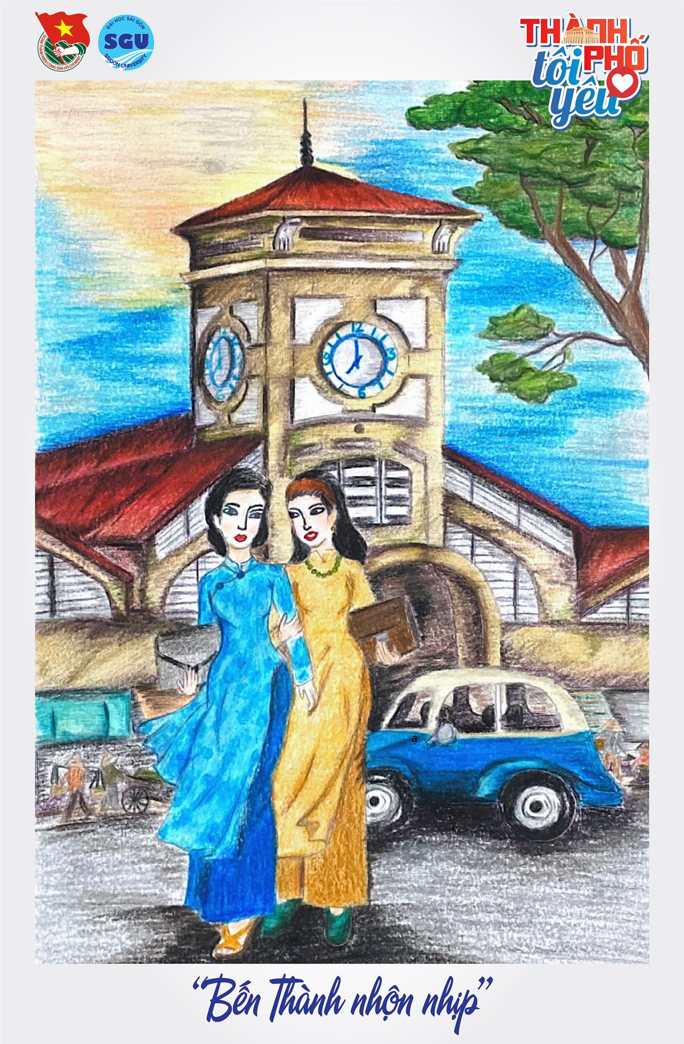 Sinh viên Đại học Sài Gòn khắc họa vẻ đẹp thành phố qua sản phẩm ký hoạ ảnh 5